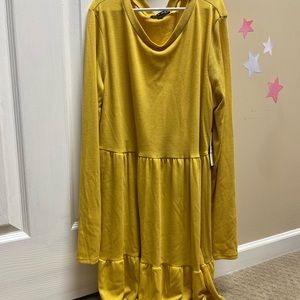As U Wish Mustard Babydoll Dress